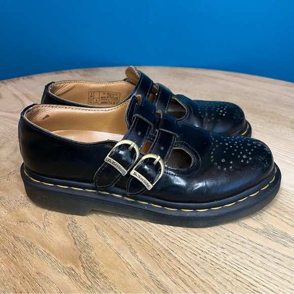 Dr. Martens 8065 Patent Leather Mary Jane Black Buckle Shoes Women’s Size 6 - Picture 2 of 11